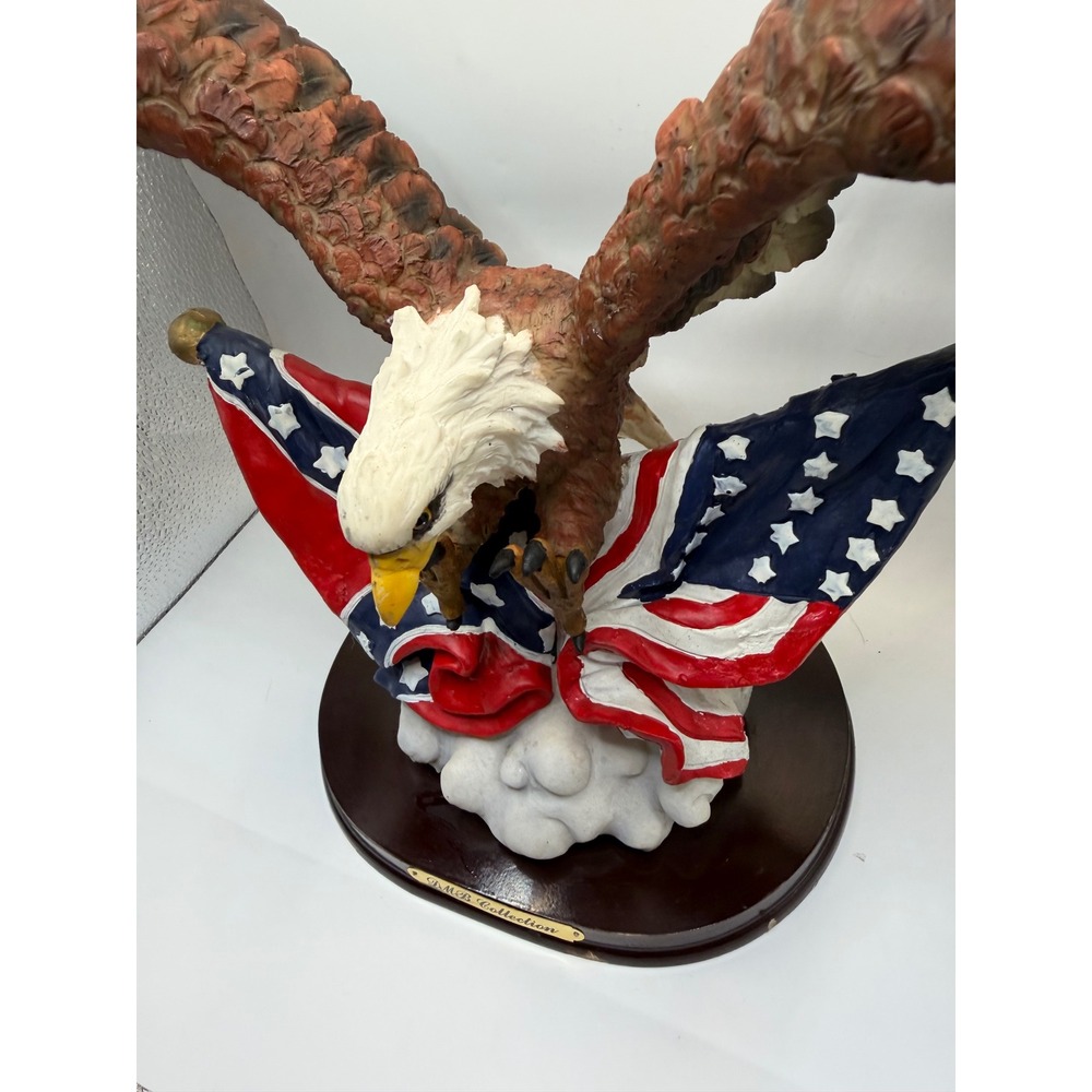 VTG DMB Collection Bald Eagle Figurine Confederate Rebel Flag Resin Statue 17x14 - Picture 5 of 14